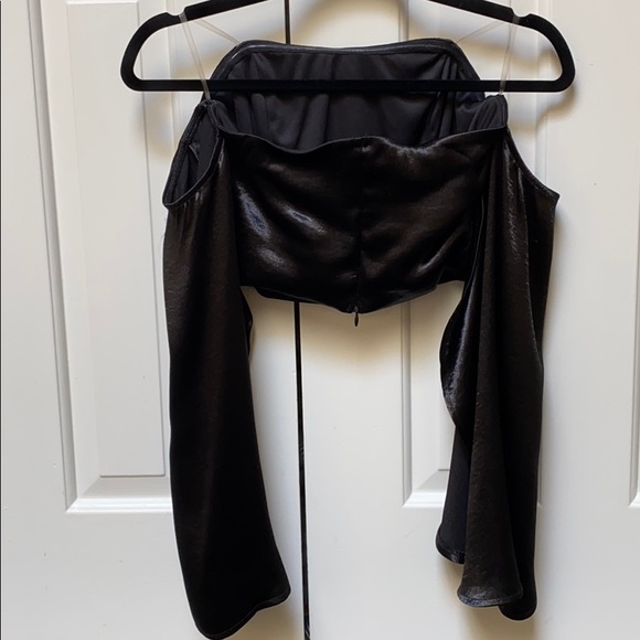 Black strapless top with sleeves - Picture 2 of 2